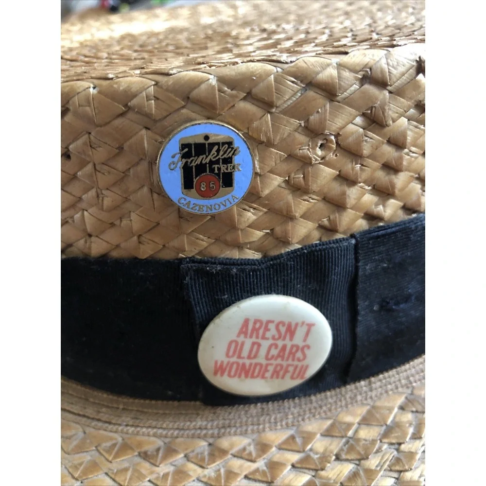 Vintage Knox Premier Fifth Ave NY Straw Hat  Ribbon Band Size 7 1/8 USA